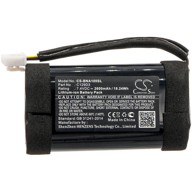 7.4V, Li-ion, 2600mAh, Speaker battery fits Bang & Olufsen, Beoplay A1, 19.24Wh Speaker Cameron Sino Technology Limited