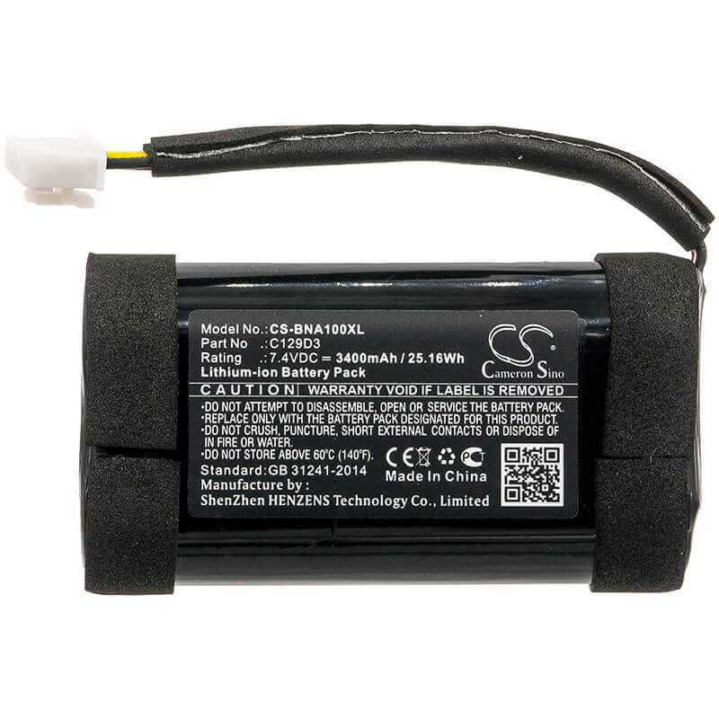7.4V, Li-ion, 3400mAh, Speaker battery fits Bang & Olufsen, Beoplay A1, 25.16Wh Speaker Cameron Sino Technology Limited