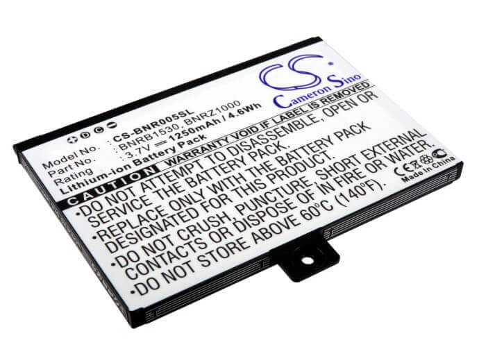 3.7V, Li-ion, 1250mAh, E-book, E-reader battery fits Barnes & Noble, 9875521, 5, Bnrv100, 4.63Wh E-book, E-reader Cameron Sino Technology Limited