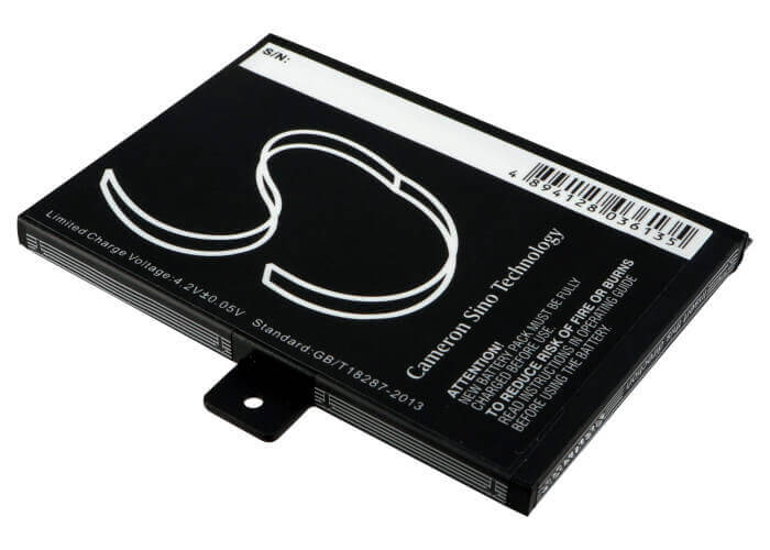 3.7V, Li-ion, 1250mAh, E-book, E-reader battery fits Barnes & Noble, 9875521, 5, Bnrv100, 4.63Wh E-book, E-reader Cameron Sino Technology Limited