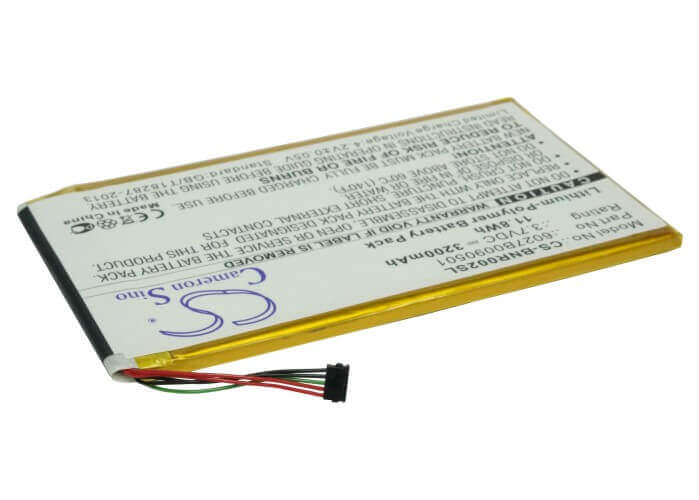 3.7V, Li-Polymer, 3200mAh, E-book, E-reader battery fits Barnes & Noble, 6027b0090501, Bnrb200, Bnrv200, 11.84Wh E-book, E-reader Cameron Sino Technology Limited