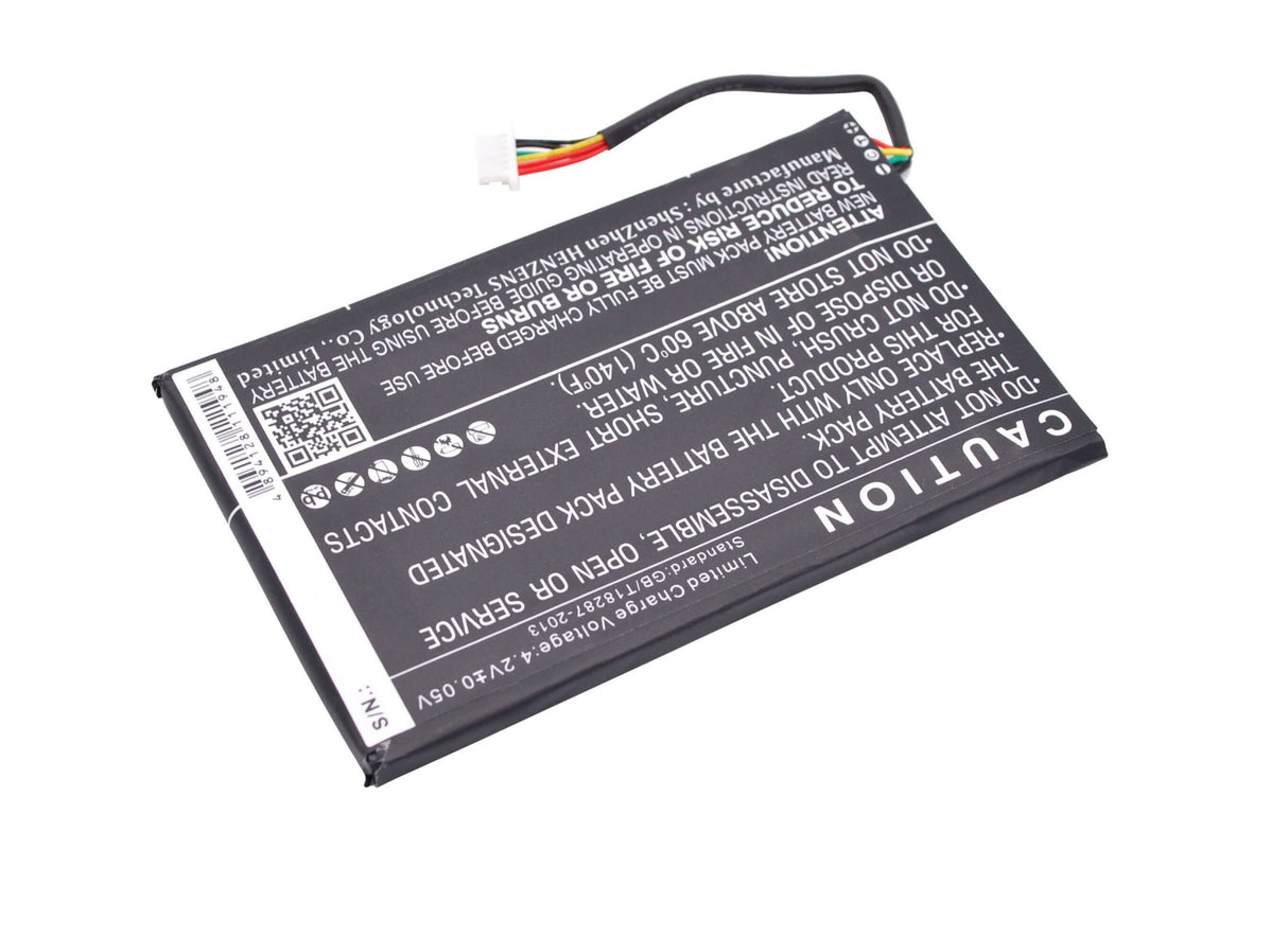 3.7V, Li-Polymer, 2150mAh, E-book, E-reader battery fits Barnes & Noble, B01pqil, Bnrv500, Glowlight Wifi, 7.96Wh E-book, E-reader Cameron Sino Technology Limited