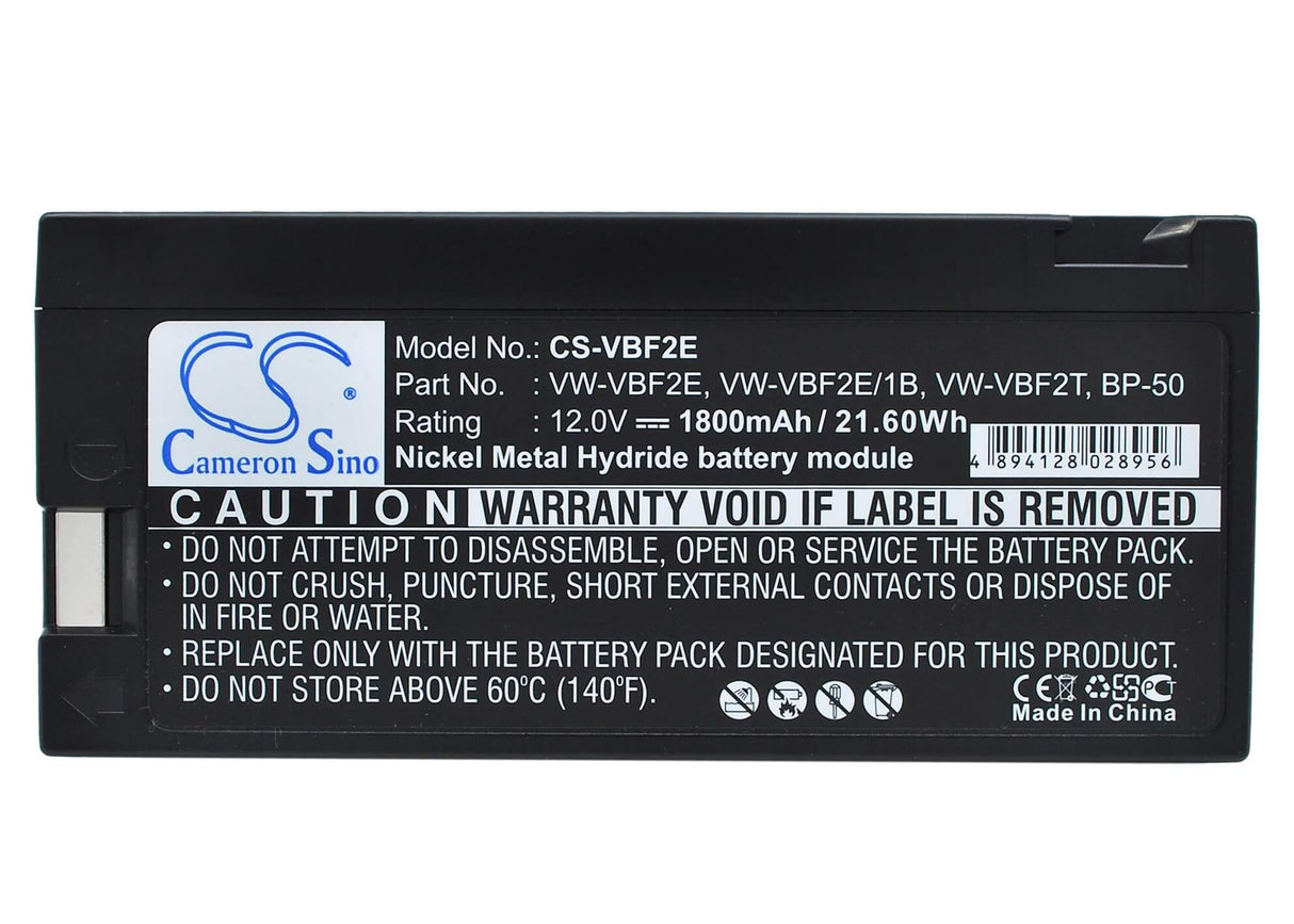 Battery For Panasonic VW-VBF2E, VW-VBF2E/1B, BP-50, 12v, 1800mah - 21.60wh Camera Cameron Sino Technology Limited (Camera)