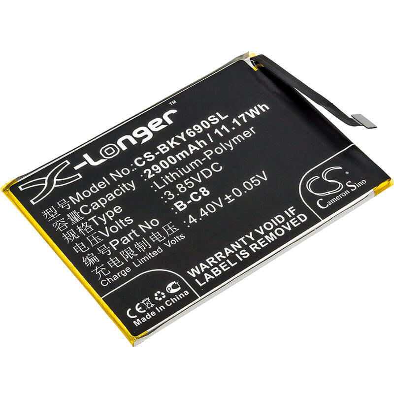 3.85V, Li-Polymer, 2900mAh, SmartPhone battery fits Bbk, Vivo, B-c8, 1714, Vivo Y69, 11.17Wh Mobile, SmartPhone Cameron Sino Technology Limited (Smartphone)