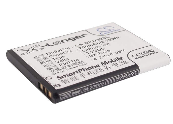 3.7V, Li-ion, 750mAh, SmartPhone battery fits Bbk, Bk-b-26, I188, I269, 2.78Wh Mobile, SmartPhone Cameron Sino Technology Limited (Smartphone)