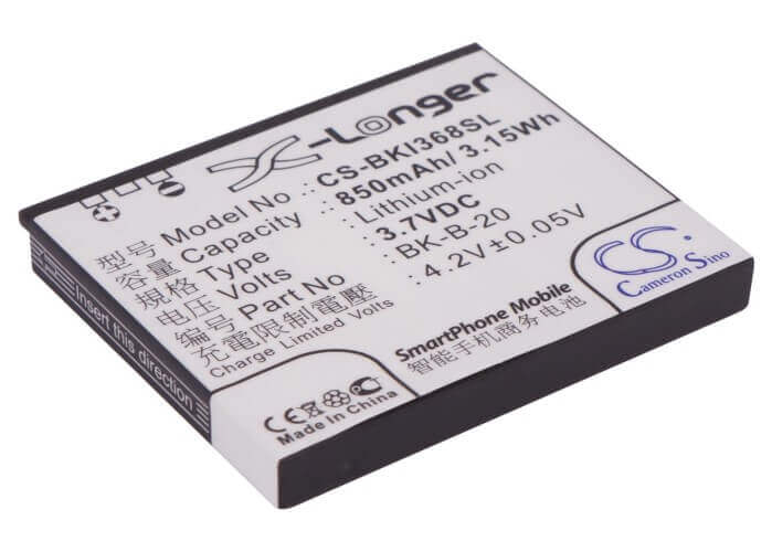 3.7V, Li-ion, 850mAh, SmartPhone battery fits Bbk, Bk-b-20, I368, I388, 3.15Wh Mobile, SmartPhone Cameron Sino Technology Limited (Suspended)
