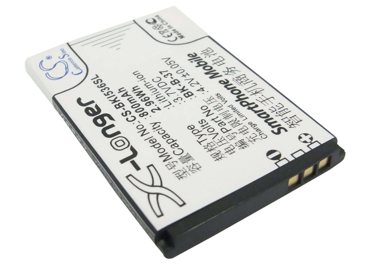3.7V, Li-ion, 800mAh, SmartPhone battery fits Bbk, Bk-b-37, I536, 2.96Wh Mobile, SmartPhone Cameron Sino Technology Limited (Suspended)
