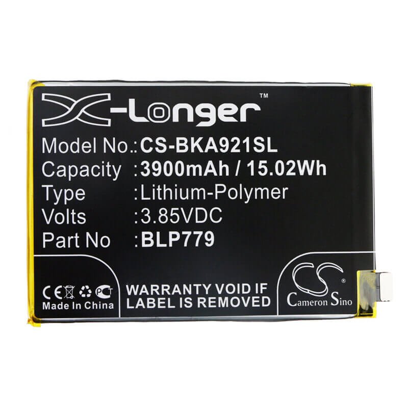 3.85V, Li-Polymer, 3900mAh, SmartPhone battery fits Bbk, Vivo, Blp779, Vivo A92s, 15.02Wh Mobile, SmartPhone Cameron Sino Technology Limited (Smartphone)