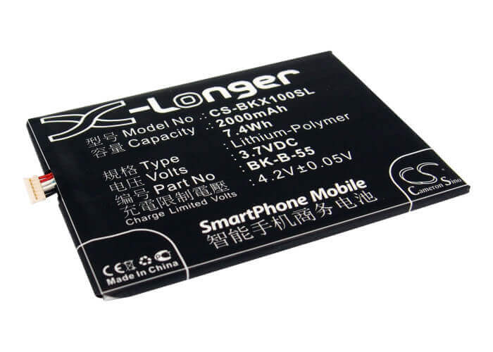 3.7V, Li-Polymer, 2000mAh, SmartPhone battery fits Bbk, Bk-b-55, Vivo X1, Vivo X1s, 7.4Wh Mobile, SmartPhone Cameron Sino Technology Limited (Suspended)
