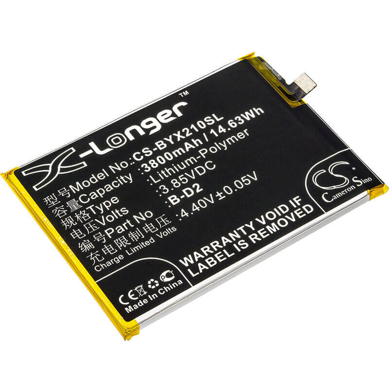 3.85V, Li-Polymer, 3800mAh, SmartPhone battery fits Bbk, Vivo, B-d2, Vivo X20 Plus, Vivo X20 Plus A, 14.63Wh Mobile, SmartPhone Cameron Sino Technology Limited (Suspended)