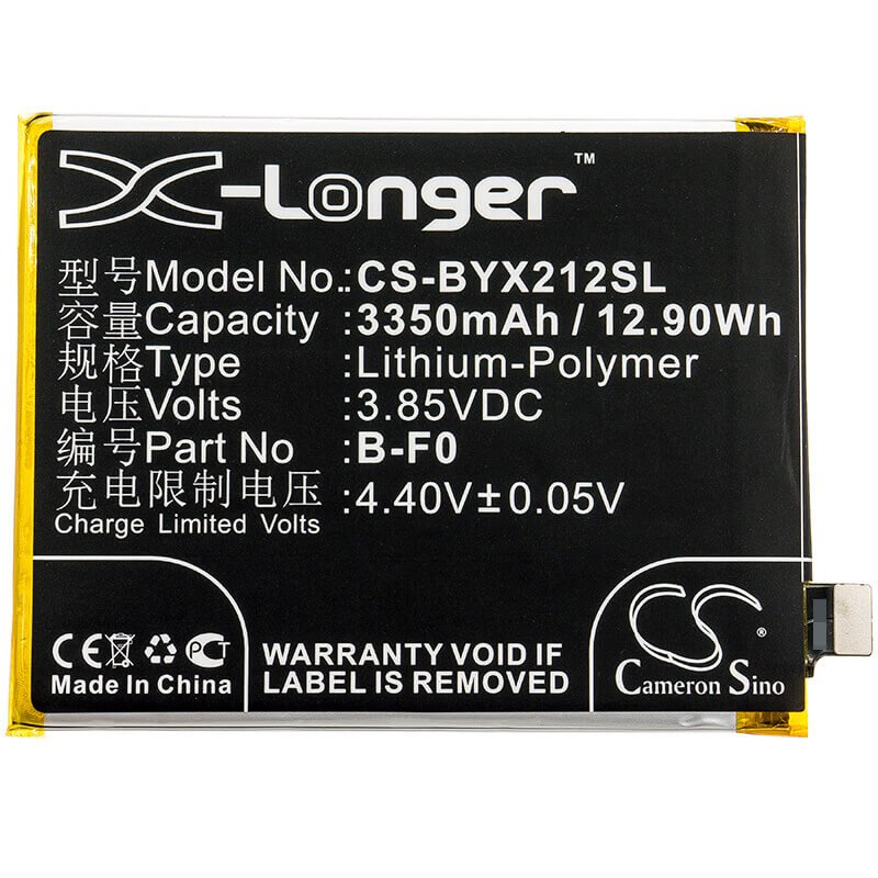 3.85V, Li-Polymer, 3350mAh, SmartPhone battery fits Bbk, B-f0, Vivo X21s, 12.9Wh Mobile, SmartPhone Cameron Sino Technology Limited (Suspended)