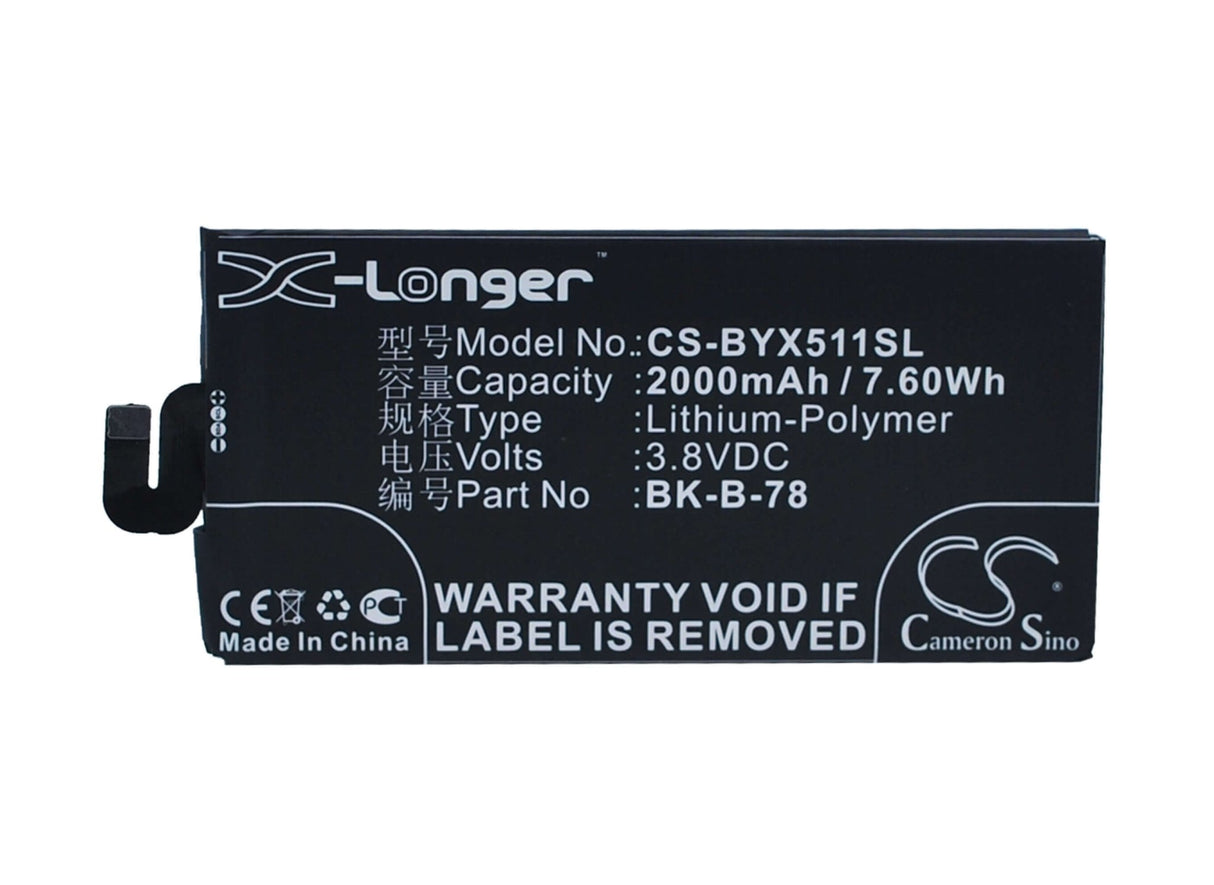 3.8V, Li-Polymer, 2000mAh, SmartPhone battery fits Bbk, B-78, Vivo X5 Max, Vivo X5 Max+, 7.6Wh Mobile, SmartPhone Cameron Sino Technology Limited (Suspended)