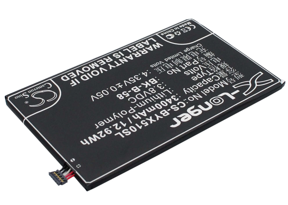 3.8V, Li-Polymer, 3400mAh, SmartPhone battery fits Bbk, Bk-b-58, Vivo X510t, Vivo X510w, 12.92Wh Mobile, SmartPhone Cameron Sino Technology Limited (Suspended)
