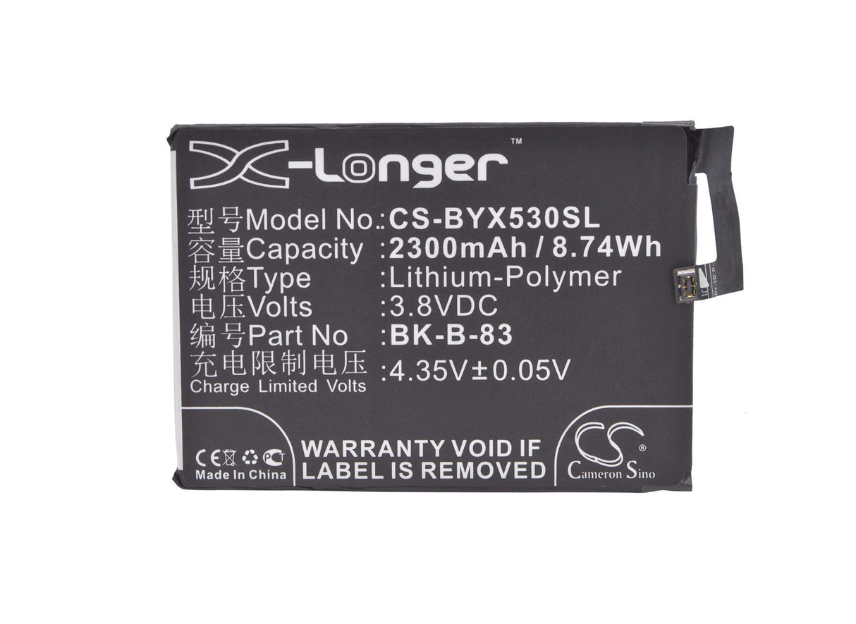 3.8V, Li-Polymer, 2300mAh, SmartPhone battery fits Bbk, B-83, Vivo X5m, Vivo X5m 4g Dual Sim, 8.74Wh Mobile, SmartPhone Cameron Sino Technology Limited (Smartphone)