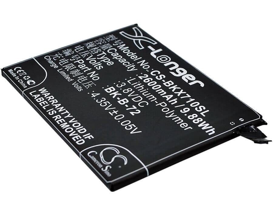 3.8V, Li-Polymer, 2600mAh, SmartPhone battery fits Bbk, Bk-b-72, Vivo X710l, 9.88Wh Mobile, SmartPhone Cameron Sino Technology Limited (Suspended)
