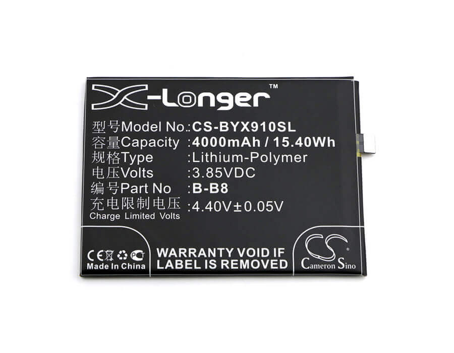 3.85V, Li-Polymer, 4000mAh, SmartPhone battery fits Vivo, Bbk, B-b8, Vivo X9 Plus, Vivo X9 Plus Dual Sim, 15.4Wh Mobile, SmartPhone Cameron Sino Technology Limited (Smartphone)