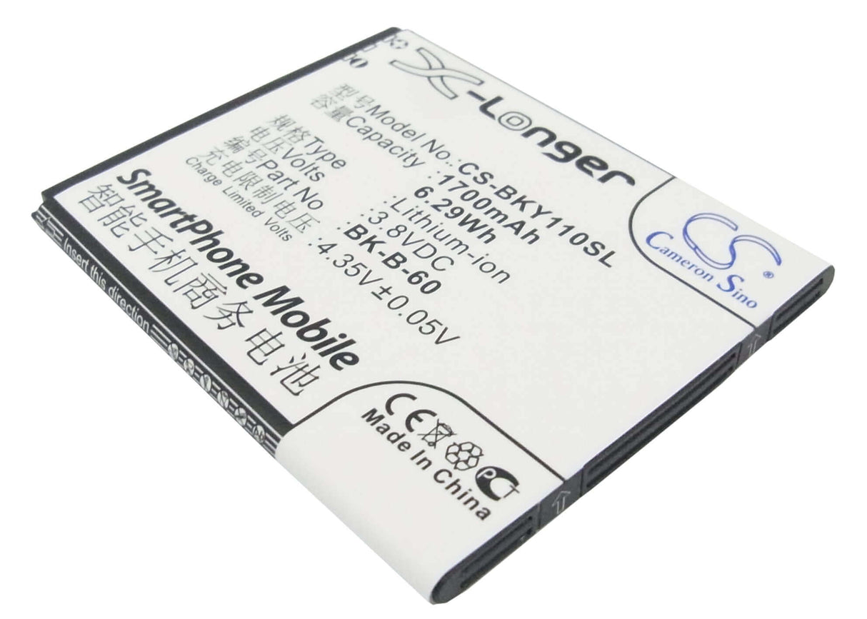 3.8V, Li-ion, 1700mAh, SmartPhone battery fits Bbk, Bk-b-60, Vivo Y11, Vivo Y11t, 6.46Wh Mobile, SmartPhone Cameron Sino Technology Limited (Smartphone)