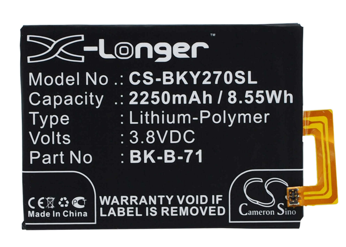 3.8V, Li-Polymer, 2250mAh, SmartPhone battery fits Bbk, Bk-b-71, Vivo Y18, Vivo Y18l, 8.55Wh Mobile, SmartPhone Cameron Sino Technology Limited (Suspended)