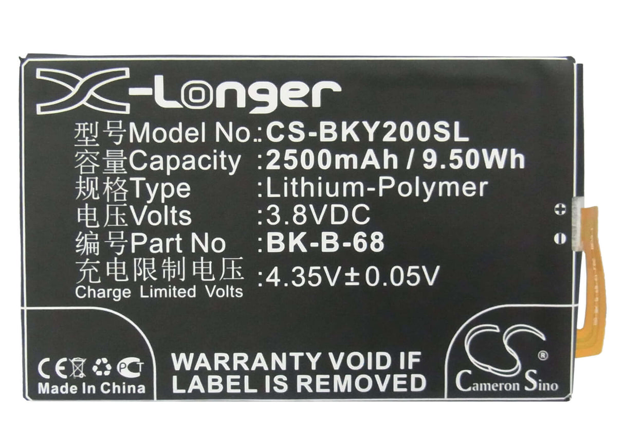3.8V, Li-Polymer, 2500mAh, SmartPhone battery fits Bbk, Bk-b-68, Vivo Y20, Vivo Y20t, 9.5Wh Mobile, SmartPhone Cameron Sino Technology Limited (Smartphone)