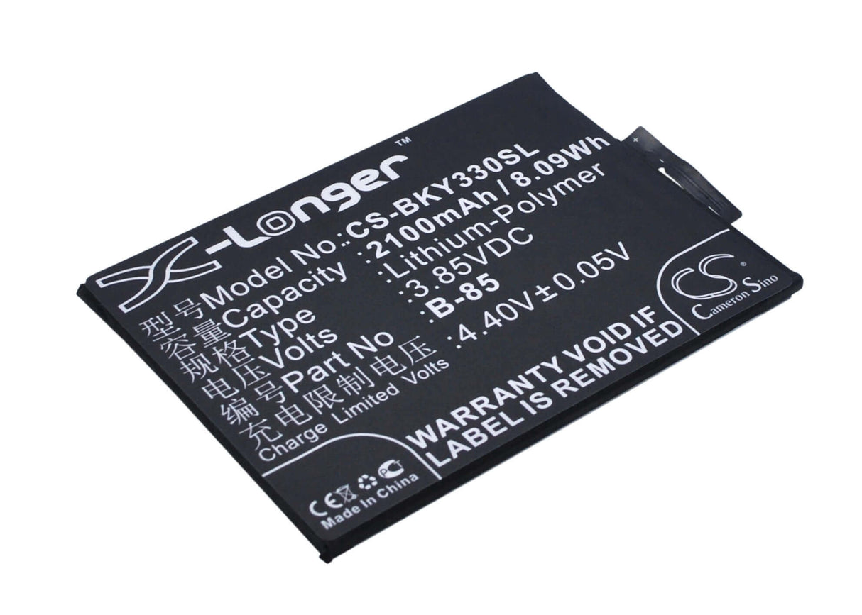 3.85V, Li-Polymer, 2100mAh, SmartPhone battery fits Bbk, B-85, Vivo Y33, Vivo Y33l, 8.09Wh Mobile, SmartPhone Cameron Sino Technology Limited (Smartphone)