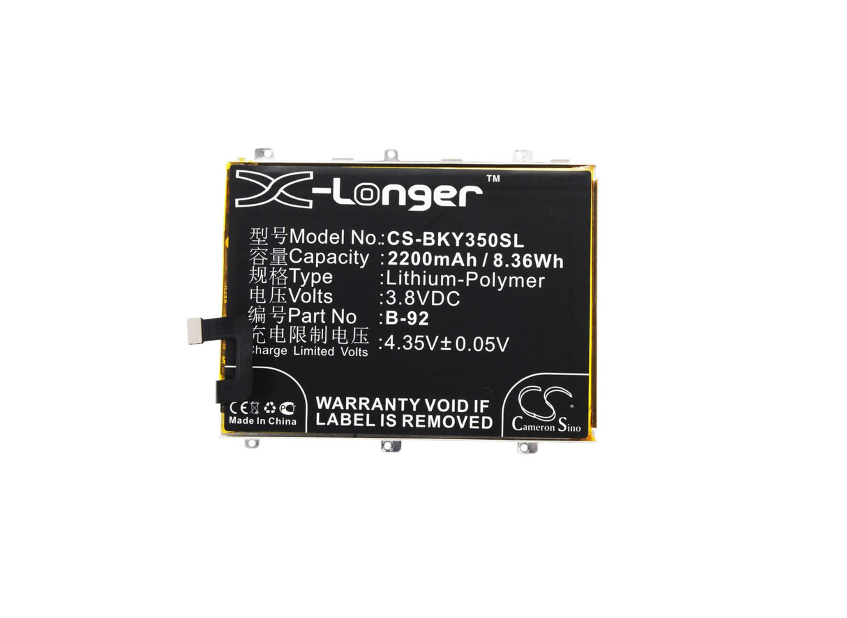 3.8V, Li-Polymer, 2200mAh, SmartPhone battery fits Vivo, B-92, Vivo Y35l, Vivo Y35l Td-lte Dual Sim, 8.36Wh Mobile, SmartPhone Cameron Sino Technology Limited (Suspended)
