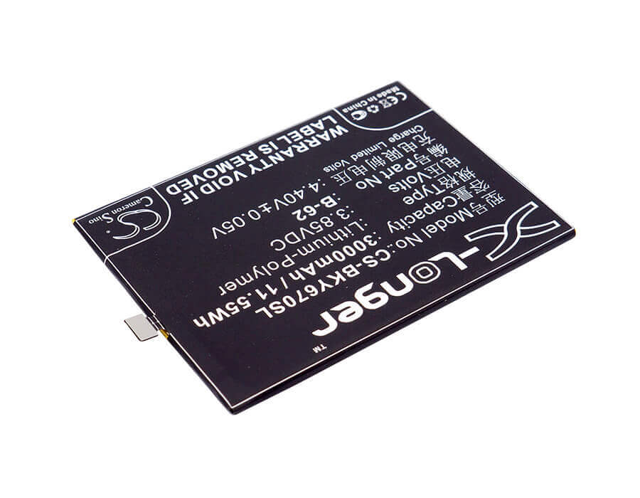 3.85V, Li-Polymer, 3000mAh, SmartPhone battery fits Bbk, Vivo, B-62, Vivo V5s, Vivo V5s Dual Sim, 11.55Wh Mobile, SmartPhone Cameron Sino Technology Limited (Suspended)