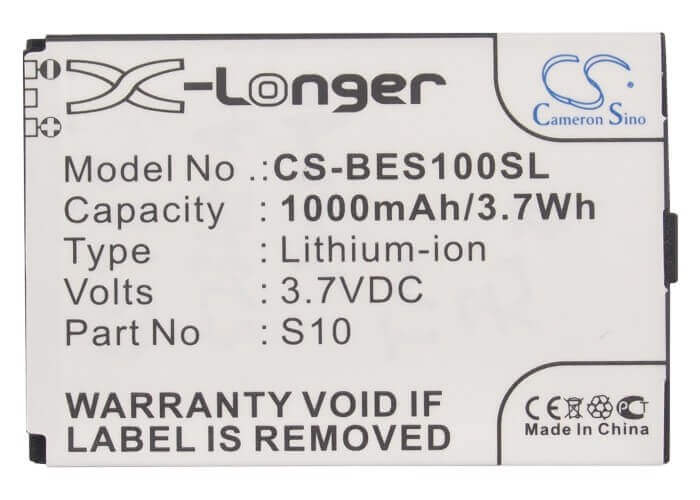 3.7V, Li-ion, 1000mAh, SmartPhone battery fits Bea-fon, S10, S10, 3.7Wh Mobile, SmartPhone Cameron Sino Technology Limited (Smartphone)