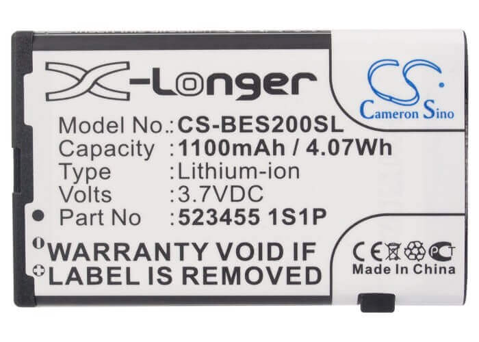 3.7V, Li-ion, 1100mAh, SmartPhone battery fits Videocon, Bea-fon, 523455 1s1p, S200, S210, 4.07Wh Mobile, SmartPhone Cameron Sino Technology Limited (Smartphone)