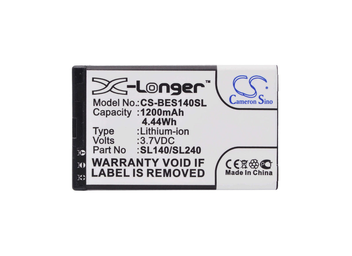3.7V, Li-ion, 1200mAh, SmartPhone battery fits Clarity, Telekom, Doro, Myphone, Evolveo, Bea-fon, 380128, Sl140, Sl240, 4.44Wh Mobile, SmartPhone Cameron Sino Technology Limited (Smartphone)