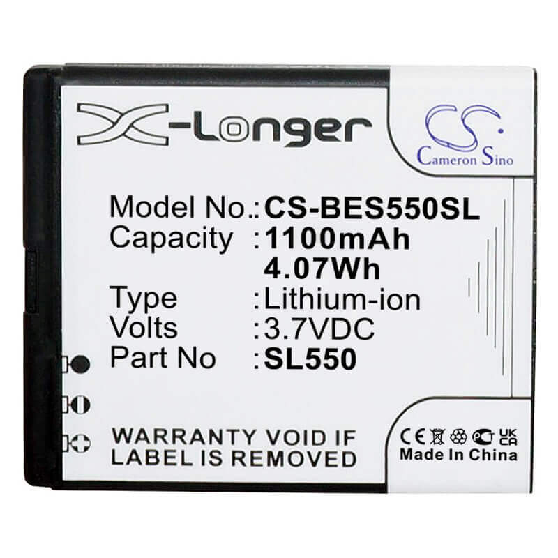 3.7V, Li-ion, 1100mAh, SmartPhone battery fits Bea-fon, Sl550, Sl550, 4.07Wh Mobile, SmartPhone Cameron Sino Technology Limited (Smartphone)