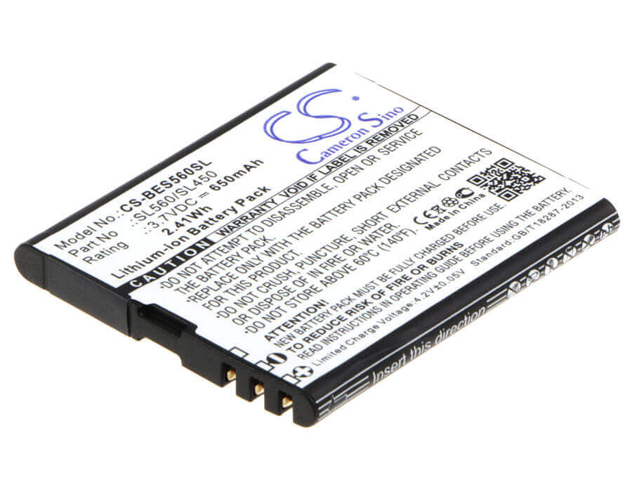3.7V, Li-ion, 650mAh, SmartPhone battery fits Bea-fon, Sl560/sl450, Sl450, Sl560, 2.41Wh Mobile, SmartPhone Cameron Sino Technology Limited (Smartphone)