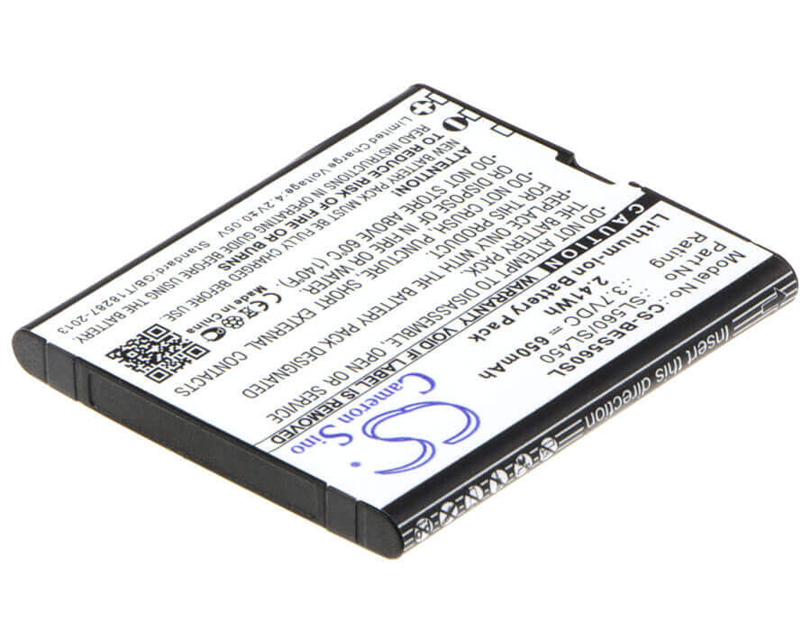 3.7V, Li-ion, 650mAh, SmartPhone battery fits Bea-fon, Sl560/sl450, Sl450, Sl560, 2.41Wh Mobile, SmartPhone Cameron Sino Technology Limited (Smartphone)