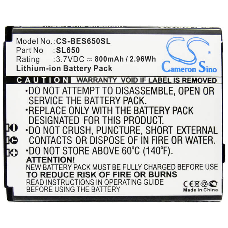 3.7V, Li-ion, 800mAh, SmartPhone battery fits Bea-fon, Sl650, Sl650, 2.96Wh Mobile, SmartPhone Cameron Sino Technology Limited (Smartphone)
