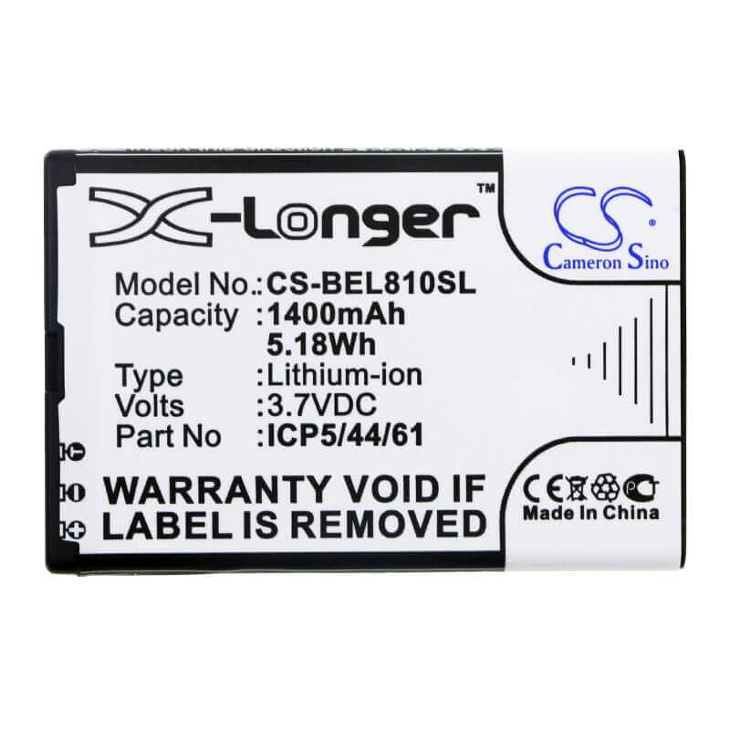 3.7V, Li-ion, 1400mAh, SmartPhone battery fits Bea-fon, Icp5/44/61, Sl810, Sl820, 5.18Wh Mobile, SmartPhone Cameron Sino Technology Limited (Smartphone)