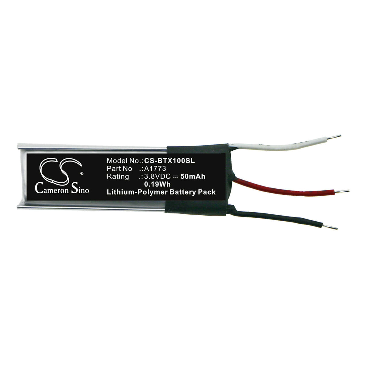 3.8V, Li-Polymer, 50mAh, Headset battery fits Beats, A1773, Beats X, Mlye2ll/a, 0.19Wh Wireless Headset Cameron Sino Technology Limited (Suspended)