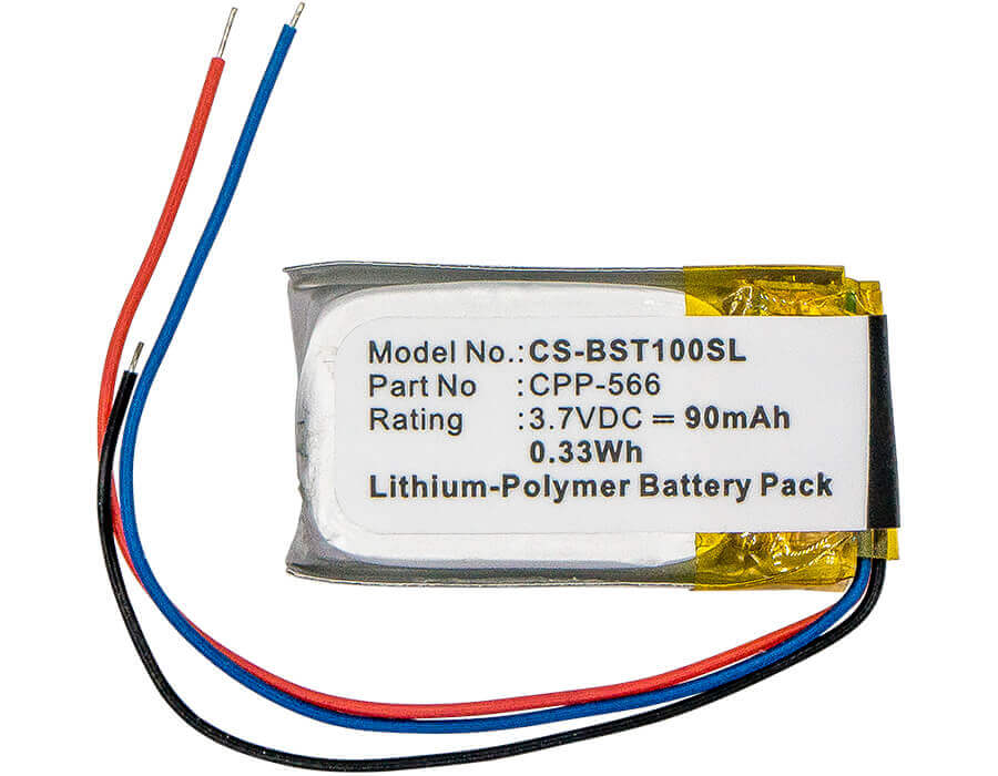 3.7V, Li-Polymer, 90mAh, Headset battery fits Beats, Cpp-566, Pb1, Pb2, 0.33Wh Wireless Headset Cameron Sino Technology Limited
