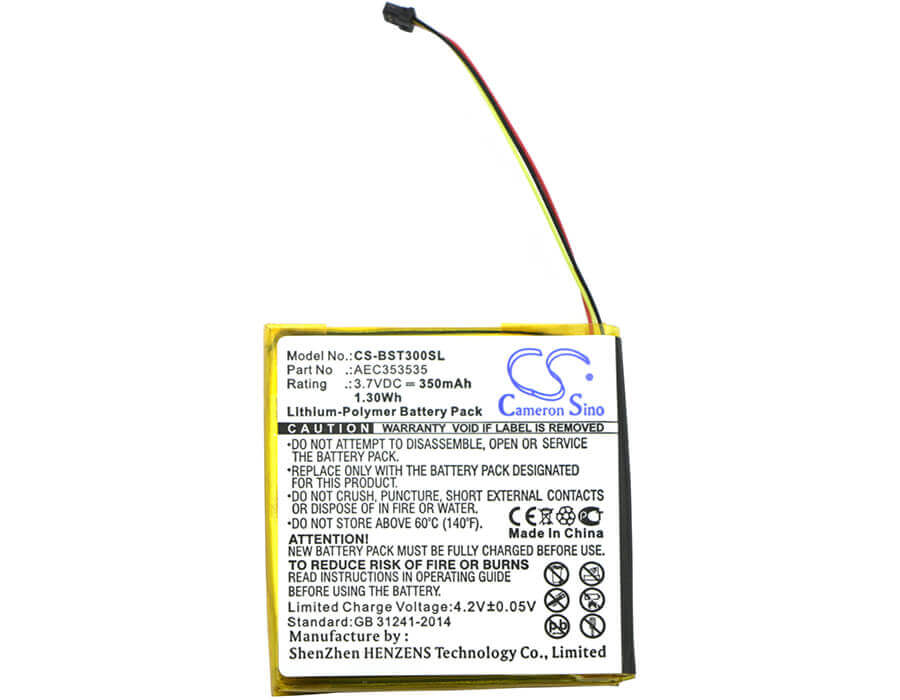 Li-Polymer, Headset Battery For Beats, Solo 2.0, Solo 3.0 3.7v, 350mah - 1.30wh Wireless Headset Cameron Sino Technology Limited