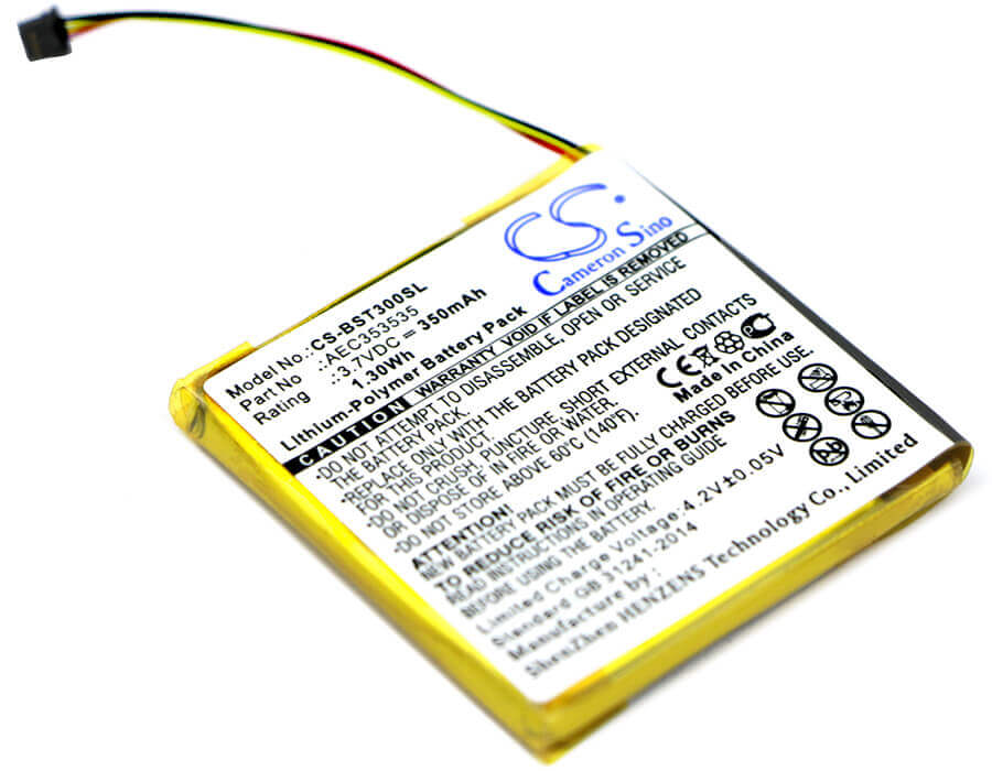 Li-Polymer, Headset Battery For Beats, Solo 2.0, Solo 3.0 3.7v, 350mah - 1.30wh Wireless Headset Cameron Sino Technology Limited