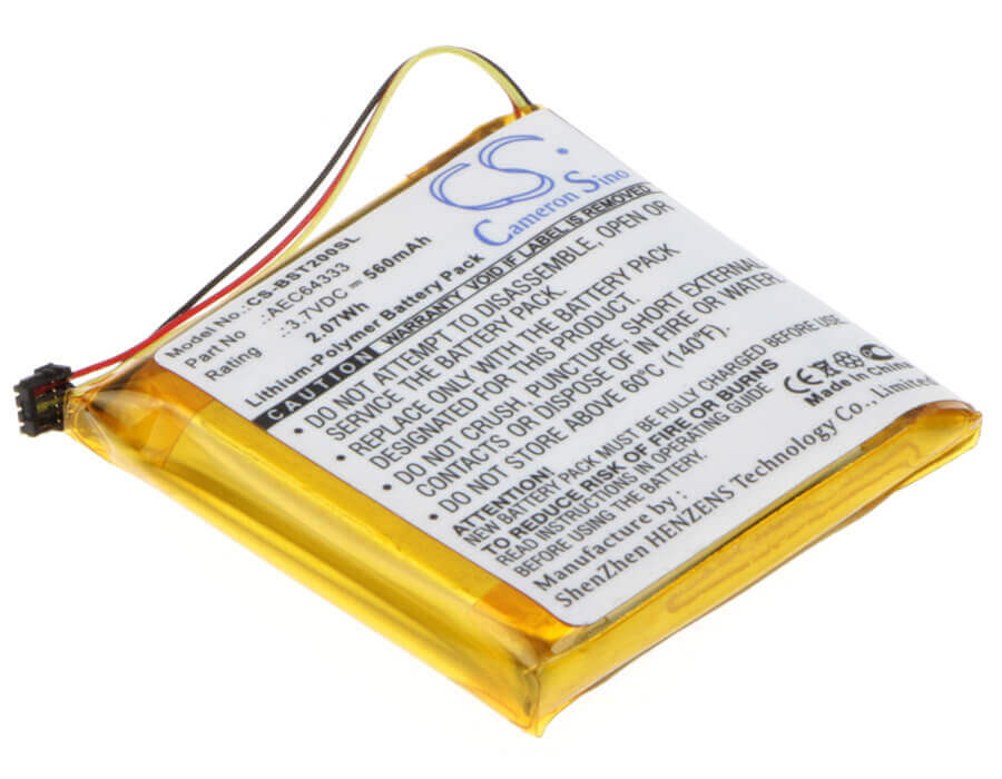 3.7V, Li-Polymer, 560mAh, Headset battery fits Beats, Aec643333, Solo Pro Wireless, Studio 2 B0500, 2.07Wh Wireless Headset Cameron Sino Technology Limited