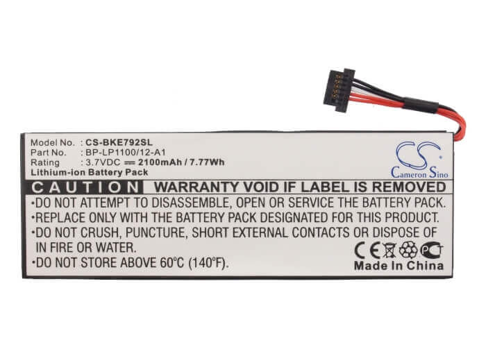 3.7V, Li-ion, 2100mAh, batterie GPS compatible avec Becker, Bp-lp1100/12-a1, Be7928, Traffic Assist 7928, 7.77Wh GPS, Navigator Cameron Sino Technology Limited