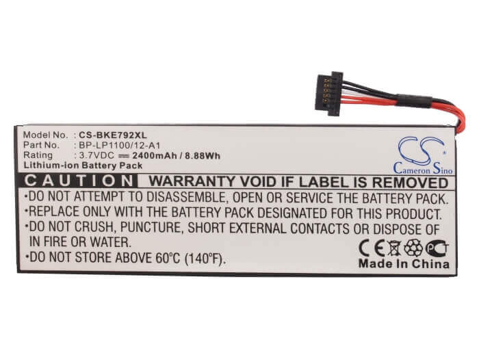 3.7V, Li-ion, 2400mAh, batterie GPS compatible avec Becker, Bp-lp1100/12-a1, Be7928, Traffic Assist 7928, 8.88Wh GPS, Navigator Cameron Sino Technology Limited