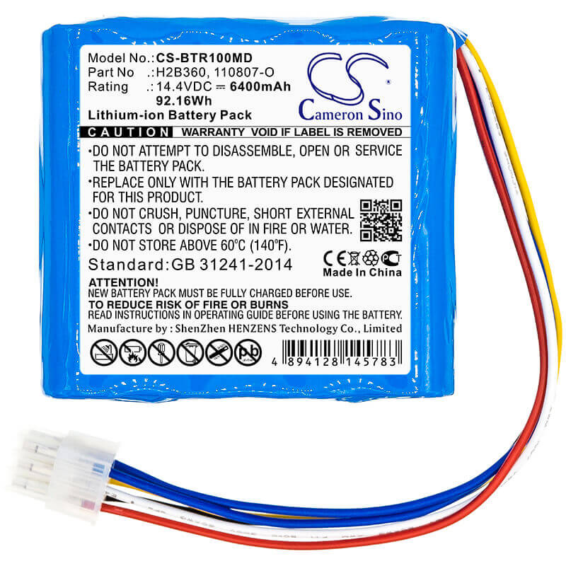 14.4V, Li-ion, 6400mAh, Medical battery fits Imt Medical, Bellavista, 030.811.020, 1000, Respirator, 92.16Wh Medical Cameron Sino Technology Limited (Medical)