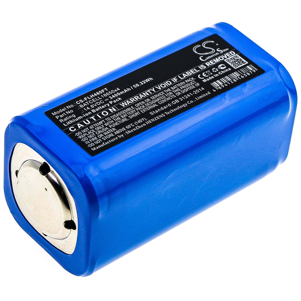 14.8V, Li-ion, 3400mAh, Flashlight battery fits Bigblue, Batcell18650x4, Tl4000p, Tl4500p, 50.32Wh Flashlight Cameron Sino Technology Limited