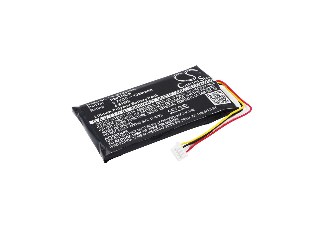 3,7V, Li-Polymer, 1300mAh, batterie GPS compatible avec Binatone, P603562n, Z430bt, 4,81Wh GPS, Navigator Cameron Sino Technology Limited