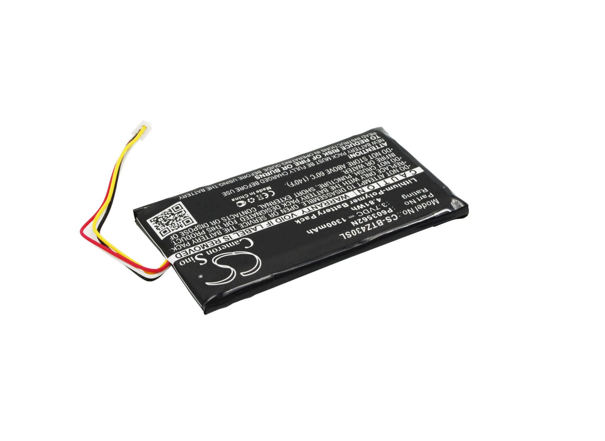 3,7V, Li-Polymer, 1300mAh, batterie GPS compatible avec Binatone, P603562n, Z430bt, 4,81Wh GPS, Navigator Cameron Sino Technology Limited