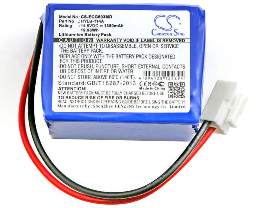 14.8V, Li-ion, 1350mAh, Medical battery fits Biocare, Hylb-114a, Ecg-9803, Ecg-9803g, 19.98Wh Medical Cameron Sino Technology Limited (Medical)