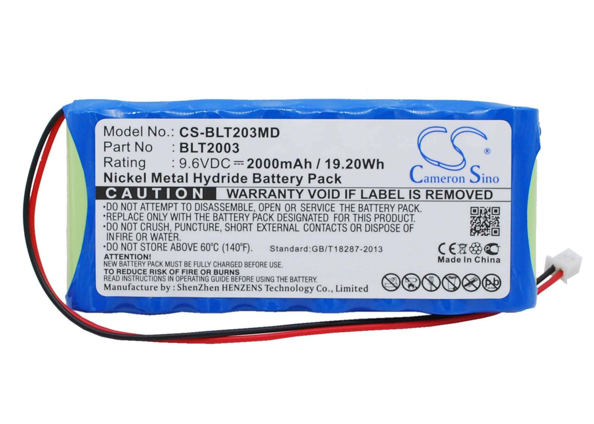 9.6V, Ni-MH, 2000mAh, Medical battery fits Biolat, Blt2003, Blt2003, Blt2003 Ecg Ekg, 19.20Wh Medical Cameron Sino Technology Limited (Medical)