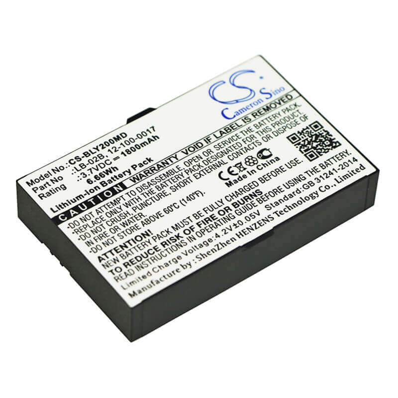 3.7V, Li-ion, 1800mAh, Medical battery fits Biolight, Bolate, 12-100-0017, Anyyiew A2, Evita 4, 6.66Wh Medical Cameron Sino Technology Limited (Medical)