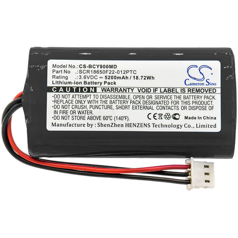 3.6V, Li-ion, 5200mAh, Medical battery fits Bionet, Scr18650f22-012ptc, Oximete Oxy9 Wave, 18.72Wh Medical Cameron Sino Technology Limited (Medical)