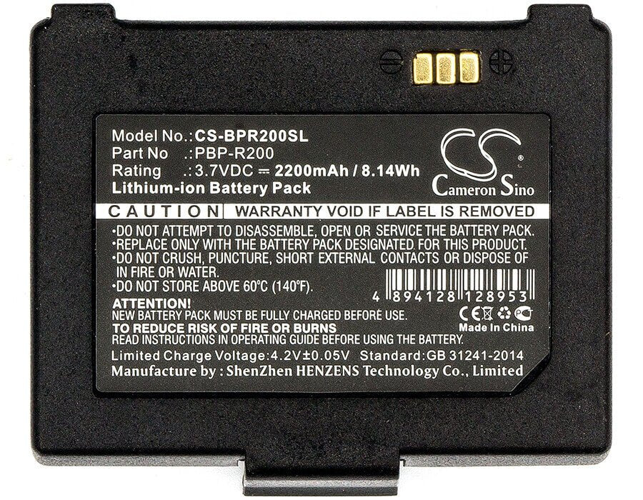 3.7V, Li-ion, 2200mAh, Batterie d'imprimante portable compatible avec Bixolon, K409-00007a, Spp-r200, Spp-r200/ii, 8.14Wh Imprimante portable Cameron Sino Technology Limited